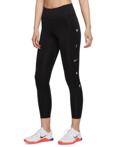 Shop Nike Women's One Dri-fit Leggings In Black/white