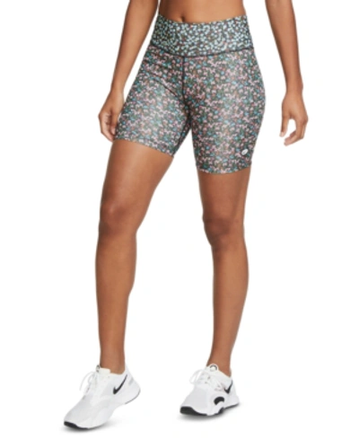 Shop Nike Women's One Printed Bike Shorts In Firewood Orange/glacier Ice/black