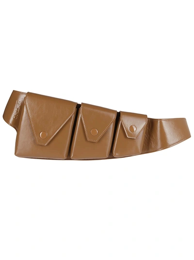 Shop Kenzo Beige Leather Belt Bag