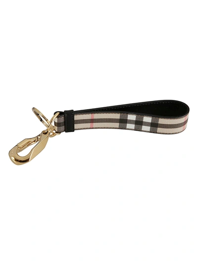 Shop Burberry Strap Key Chain In Archive Beige