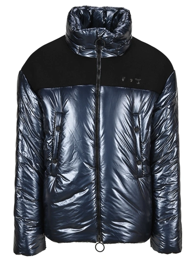 Shop Off-white Off White Down Puffer Jacket In Blue