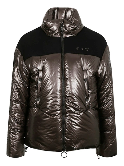 Shop Off-white Down Puffer Jacket In Brown