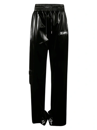 Shop Off-white Velvet Nylon Track Pants In Black