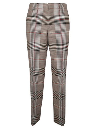 Shop Burberry Checked Trousers In Beige