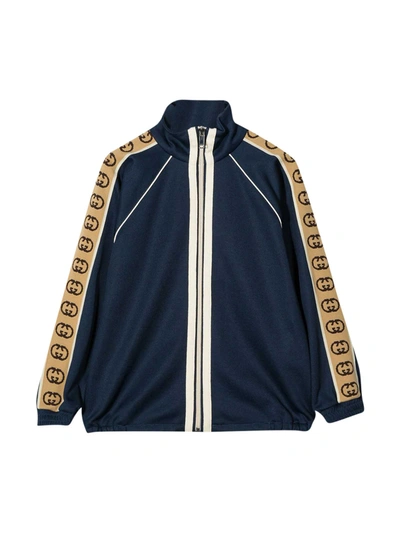 Shop Gucci Blue Bomber Jacket