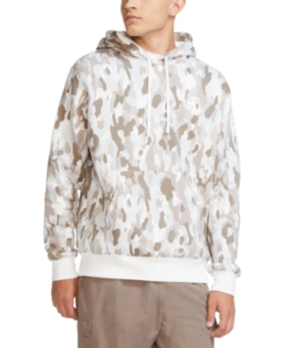 Shop Nike Men's Sportswear Club Fleece Camo Hoodie In Grey/white