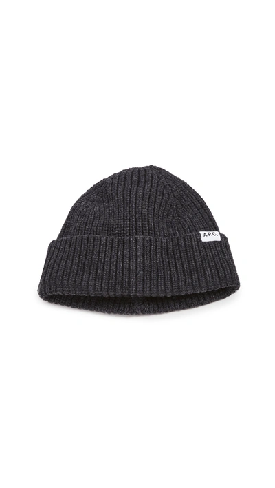 Shop Apc Samuel Beanie In Anthracite Chine