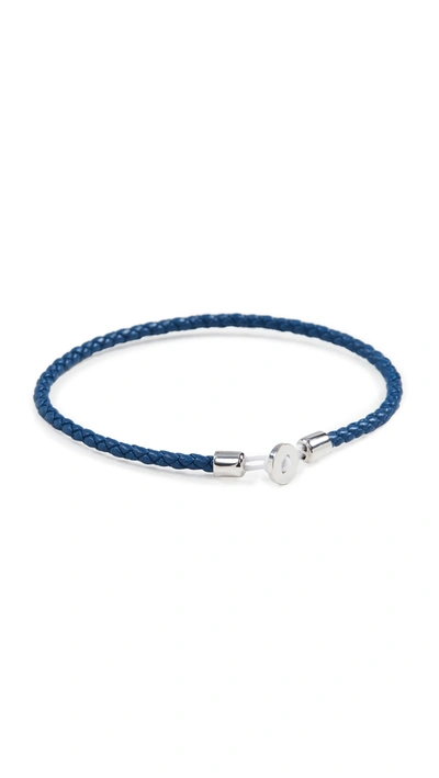 Shop Miansai Nexus Leather Bracelet In Cobalt Blue