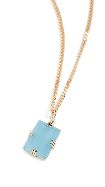 Shop Miansai Lennox Blue Agate Pendant Necklace In Gold