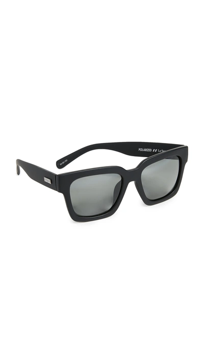 Shop Le Specs Weekend Riot Sunglasses In Black Rubber