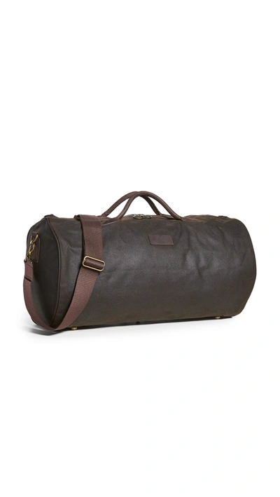 Shop Barbour Wax Holdall Bag In Olive
