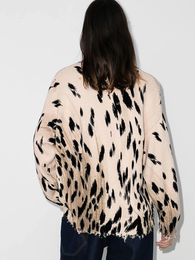 Shop R13 Oversized Cheetah Cotton Sweater In Neutrals