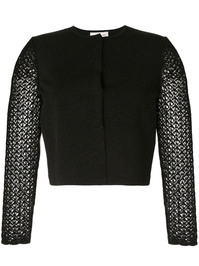 Shop Alexander Mcqueen Sheer-sleeve Cardigan In Black