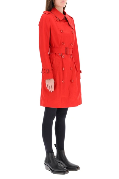 Shop Burberry Midi Chelsea Raincoat In Pink