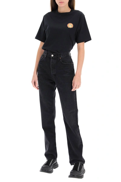 Shop Agolde Lana Low Rise Straight Jeans In Black