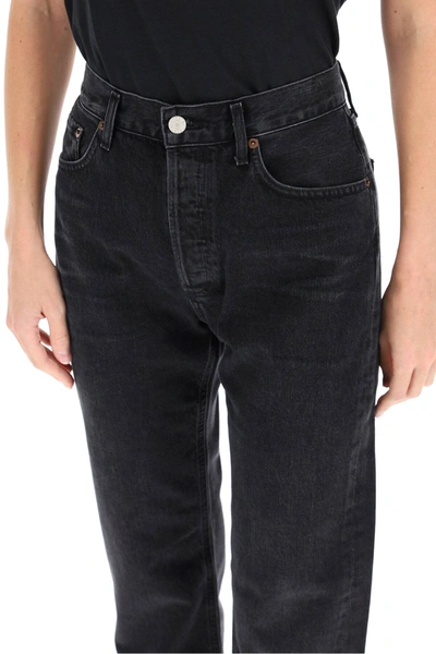 Shop Agolde Lana Low Rise Straight Jeans In Black