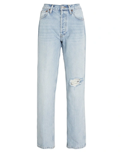 Shop Re/done 90s High-rise Loose Straight-leg Jeans In Denim-lt