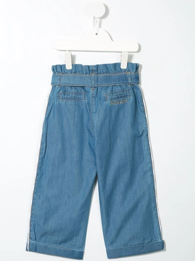 Shop Aigner Culotte Denim Jeans In Blue