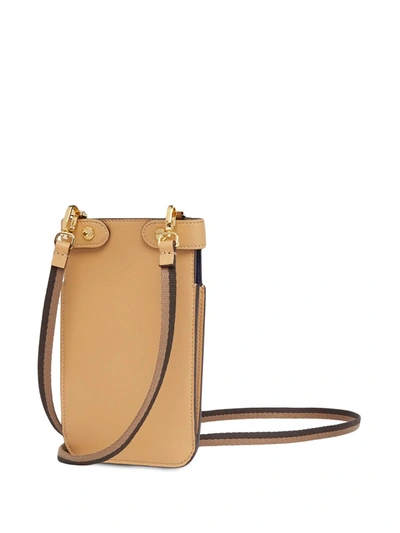 Shop Fendi Peek-a-phone Smartphone Pouch In Neutrals