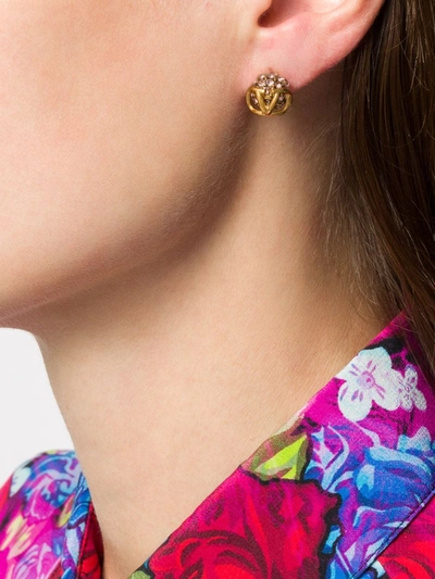 Shop Valentino Vlogo Signature Earrings In Gold