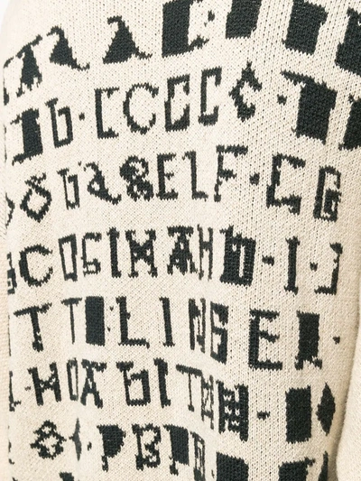 Shop Ottolinger Intarsia Letter Patterned Knit Jumper In Neutrals
