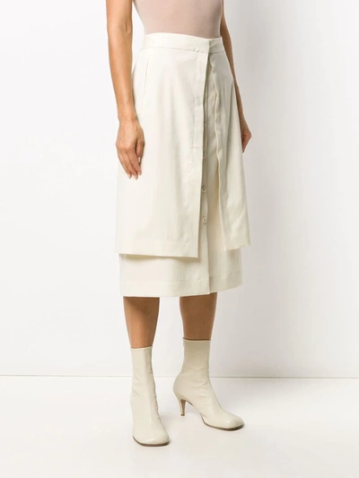 Shop Lemaire Layered Midi Skirt In Neutrals