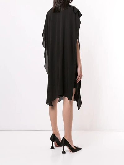 Shop Dice Kayek Crystal-embellished Draped Dress In Black