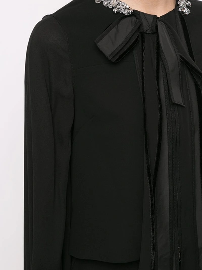 Shop Dice Kayek Crystal-embellished Blouse In Black