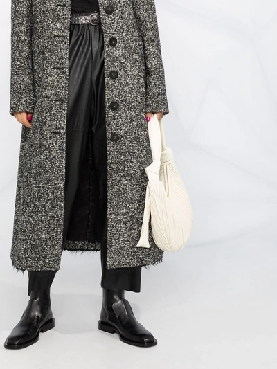 Shop Joseph Cieranne Tweed Single-breasted Overcoat In Black