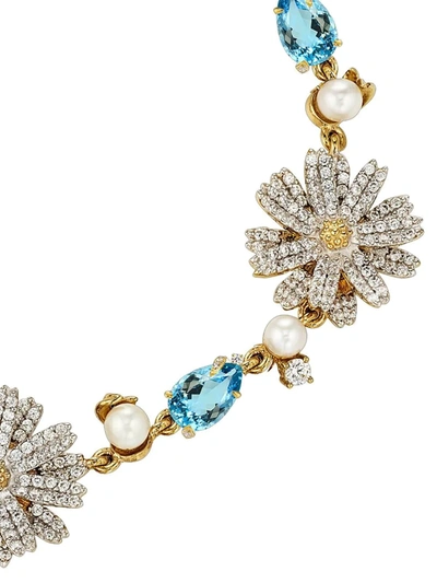Shop Anabela Chan Aqua Daisy Diamond Bracelet In Blue