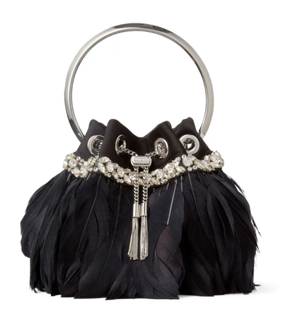 Shop Jimmy Choo Embellished Satin Bon Bon Top-handle Bag