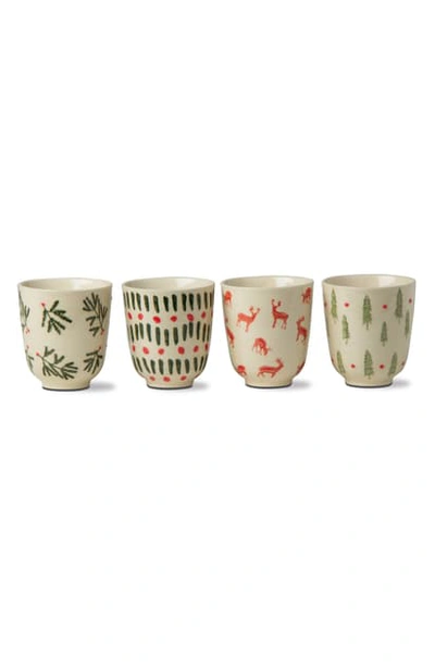 Shop Tag Joyful Set Of 4 Tea Cups In Multi