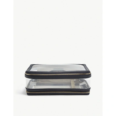 Shop Anya Hindmarch Bow-embellished Zipped In-flight Case In Clear/marine