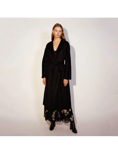 Shop Jenesequa Sarcelles Black Wool Coat