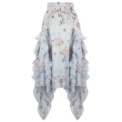 Shop Siobhan Molloy Gracie Ditsy Bloom Print Asymmetric Midi Skirt