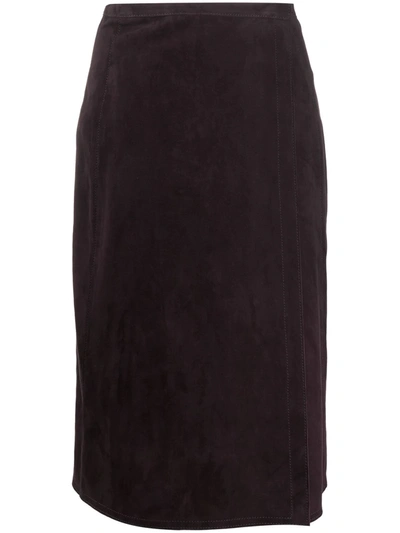 Shop Marni Wrap Mid-length Skirt In Purple