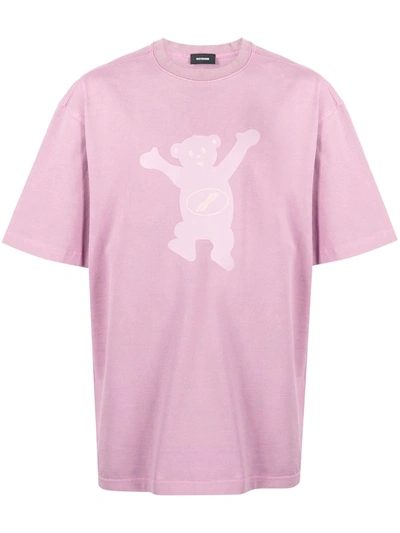 Shop We11 Done Bear Print T-shirt In Pink
