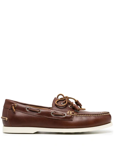Shop Polo Ralph Lauren Merton Lace-up Loafers In Brown