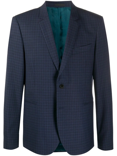 Shop Paul Smith Single Breasted Check Blazer In Blue