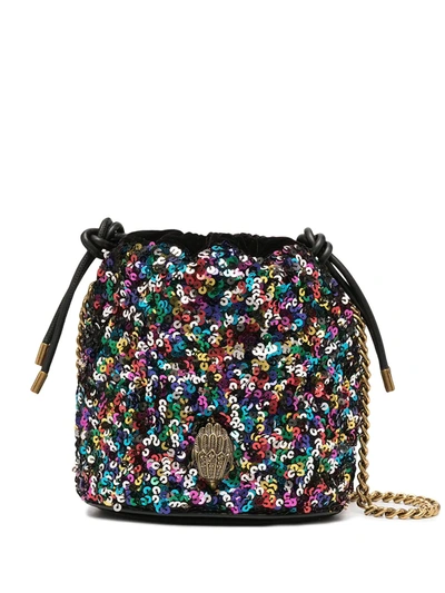 Shop Kurt Geiger Sequin Embellished Bucket Bag In Pink