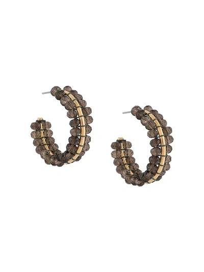 Shop Isabel Marant Imani Stone-embellished Earrings In Brown