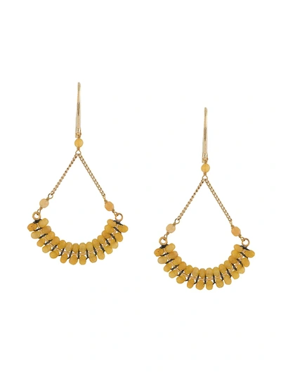 Shop Isabel Marant Stone-embellished Chandelier Earrings In Yellow