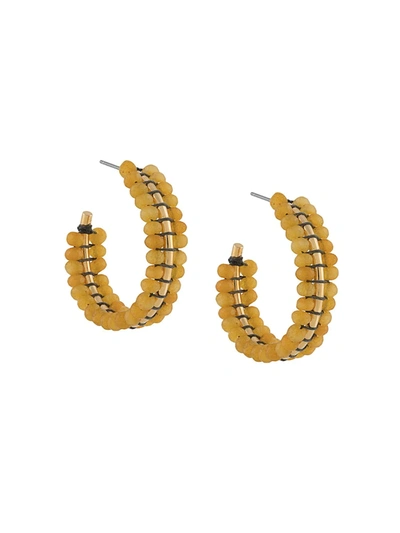 Shop Isabel Marant Imani Stone-embellished Earrings In Yellow