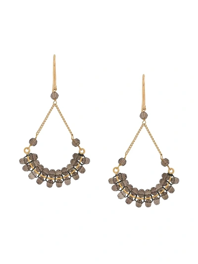 Shop Isabel Marant Bead-embellished Drop Earrings In Brown