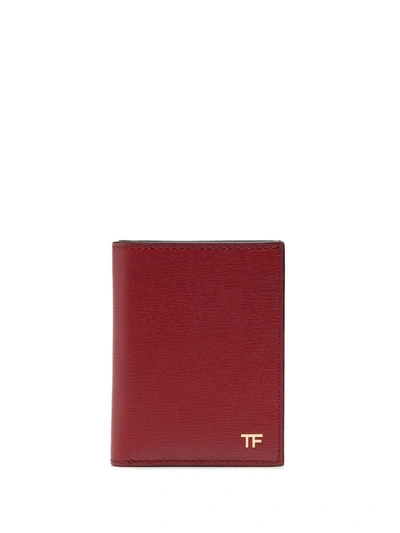 Shop Tom Ford Bi-fold Logo Cardholder In Red