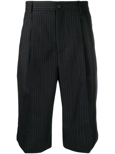 Shop Ferragamo Striped Tailored Shorts In Blue