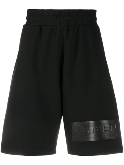 Shop Givenchy Logo Patch Track Shorts In Black