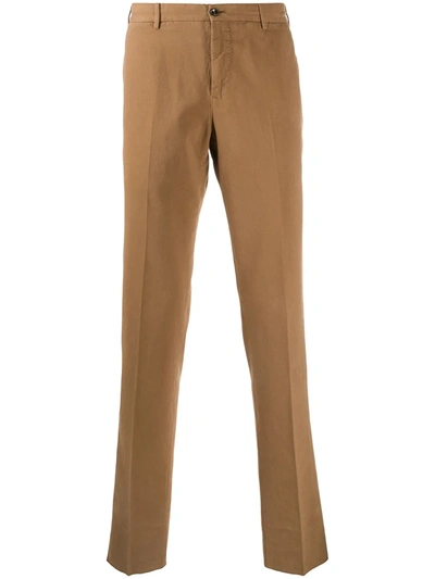 Shop Pt01 Slim-fit Chinos In Brown