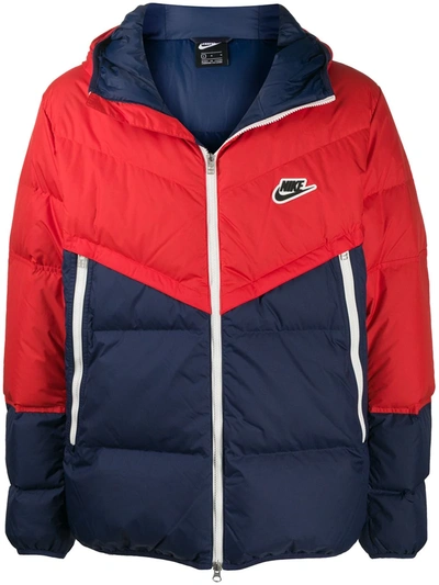 Nike Colour-block Padded Jacket In Red