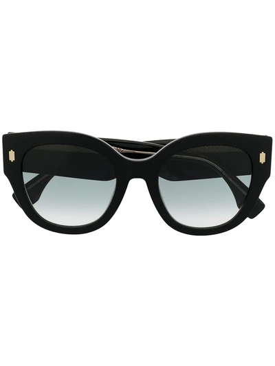 Shop Fendi Roma Oversized Sunglasses In Black
